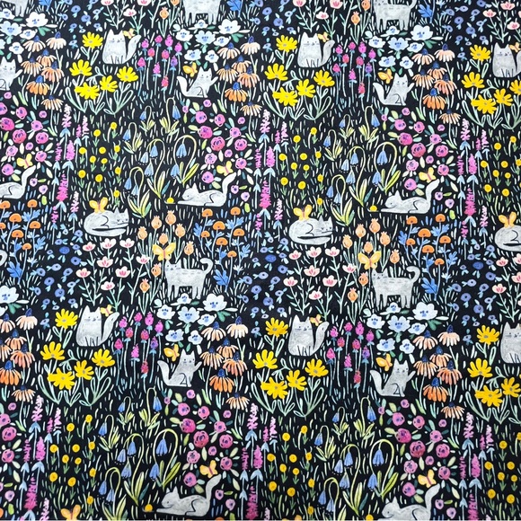 Unicorns, Cats, Flowers, Mixed Lot 100% Cotton Fabric, Quilt Sew, Craft 4-1/2 Yd - Picture 10 of 13